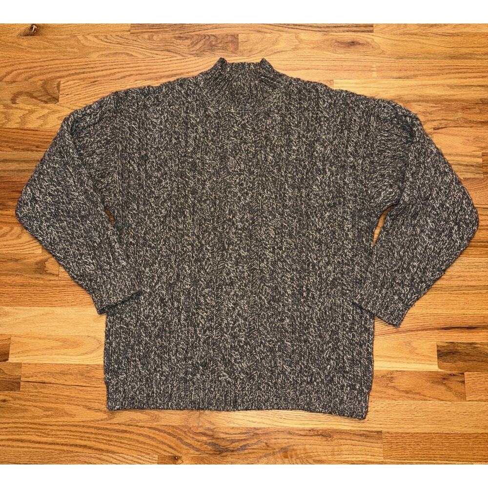 Abercrombie & Fitch Men's The Big Sweater Size Large Gray Mock Neck 100% Wool